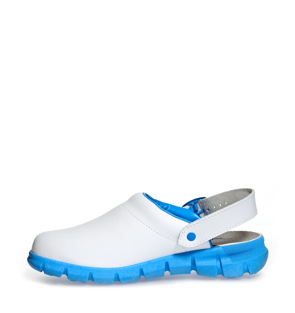 Abeba Dynamic ESD OB white/blue clogs 37312