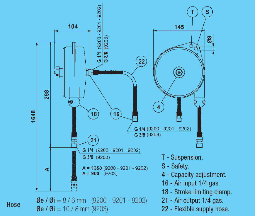 Tecna 9200 hose balancer