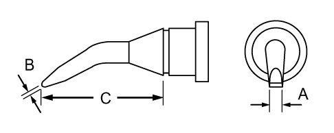 Weller LT 4X Soldering tip chisel bent