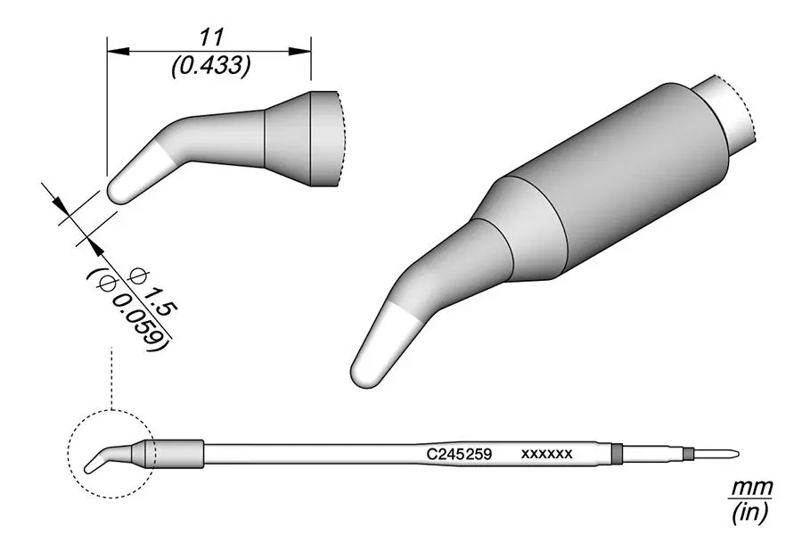 JBC C245-259 Conical Bent Cartridge