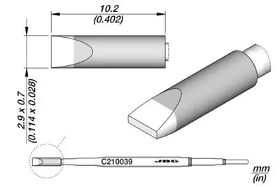 JBC C210-039 Chisel Cartridge