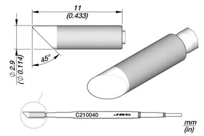 JBC C210-040Bevel Cartridge