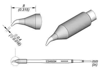 JBC C245-034 Conical Bent Cartridge