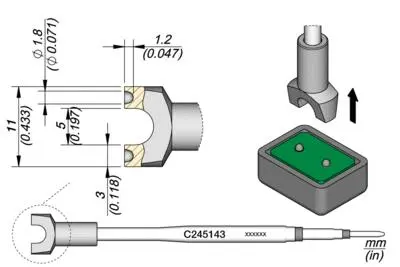 JBC C245-143 Double Heat Staking Cartridge