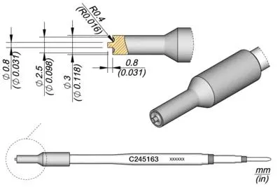 JBC C245-163 Hollow Heat Staking Cartridge