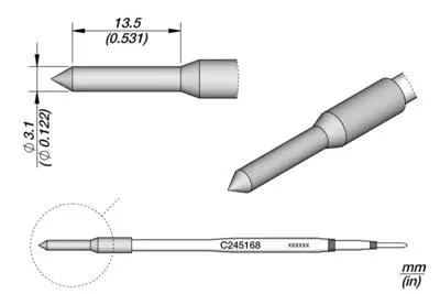 JBC C245-168 Plastic Thermal Hole Punch Cartridge