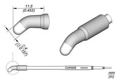 JBC C245-628 Conical Bent Cartridge