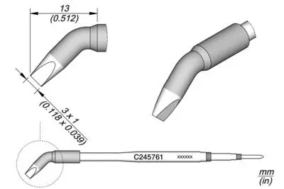 JBC C245-761 Chisel Bent Cartridge