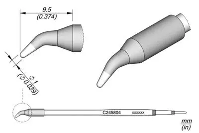 JBC C245-804 Conical Bent Cartridge