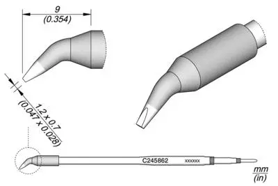 JBC C245-862 Chisel Bent Cartridge