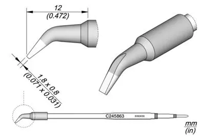 JBC C245-863 Chisel Bent Cartridge