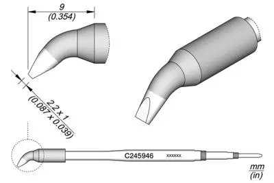 JBC C245-946 Chisel Bent Cartridge