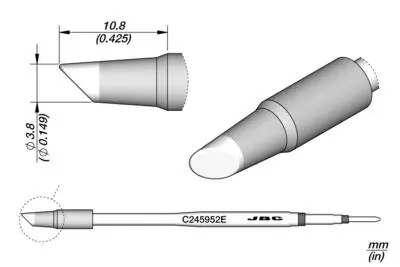 JBC C245-952E Bevel Cartridge