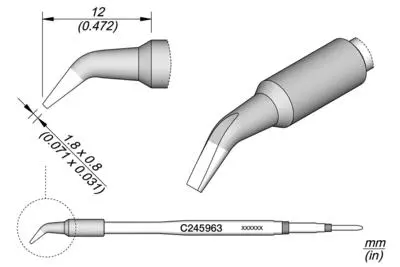 JBC C245-963 Chisel Bent Cartridge