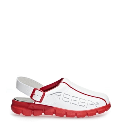 Abeba Dynamic OB SRC white/red clogs 7313