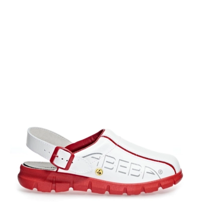 Abeba Dynamic ESD OB white/red clogs 37313